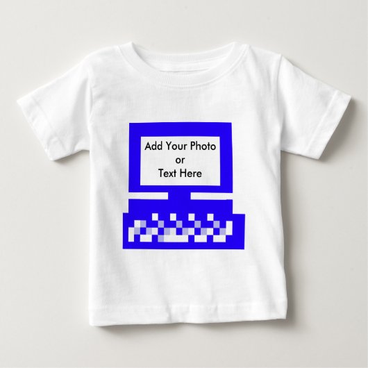 博物館の芸術家シリーズイメージコンピュータ青 ベビーTシャツ (正面)