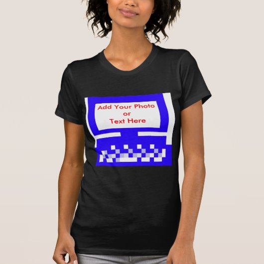 博物館の芸術家シリーズイメージコンピュータ青 Tシャツ (正面)