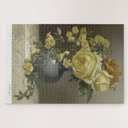 博物館ヴィンテージフローラスチルライフアート ジグソーパズル (横)