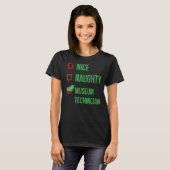 博物館技術者パジャマおもしろいクリスマス Tシャツ (正面フル)