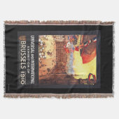 博覧会の世界の国旗が付いているLebaudyの飛行船 スローブランケット (正面)