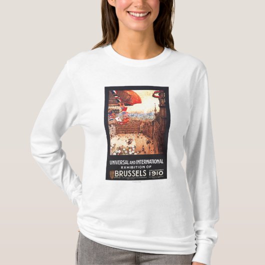 博覧会の世界の国旗が付いているLebaudyの飛行船 Tシャツ (正面)