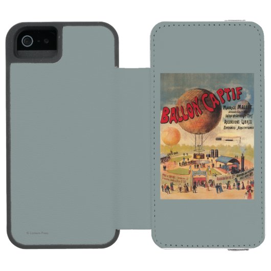 博覧会ポスターの捕虜気球の乗車 INCIPIO iPhoneウォレットケース (フォリオオープン)