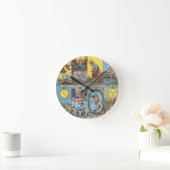 占いカードのコラージュ ラウンド壁時計 (ホーム)