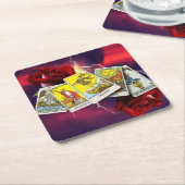 占いカードのコースター スクエアペーパーコースター (アングル)