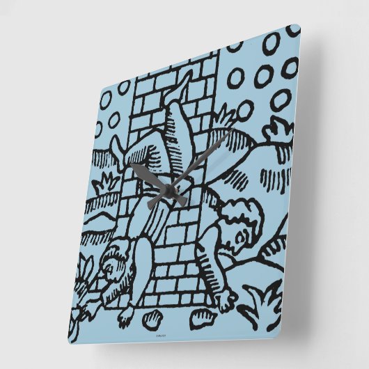 占いカード: 精神病院 スクエア壁時計 (傾斜)