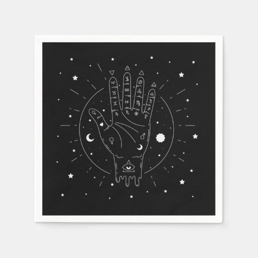 占いモダン師の神秘的な手引 スタンダードカクテルナプキン (正面)