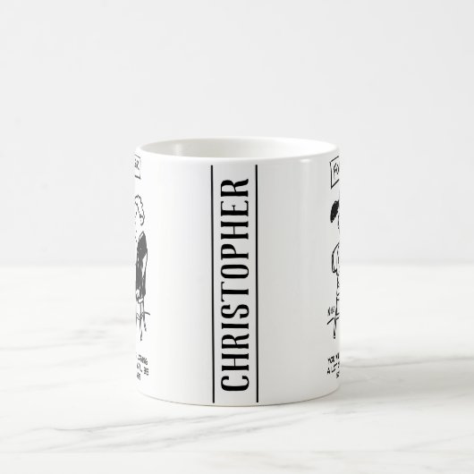 占い師が金融損失を予測する。おもしろい コーヒーマグカップ (中央)