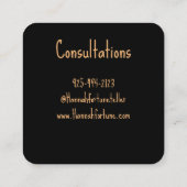 占い師のクリスタルボールブラックサンドサイキック スクエア名刺 (裏面)