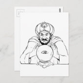 占い師のクリスタル・ボールのスケッチ ポストカード (正面/裏面)