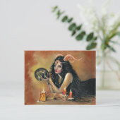 占い師のスカルろうそく ポストカード (スタンド正面)