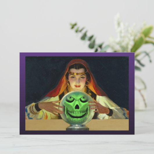 占い師のハローウィンパーティの招待状 招待状 (スタンド正面)