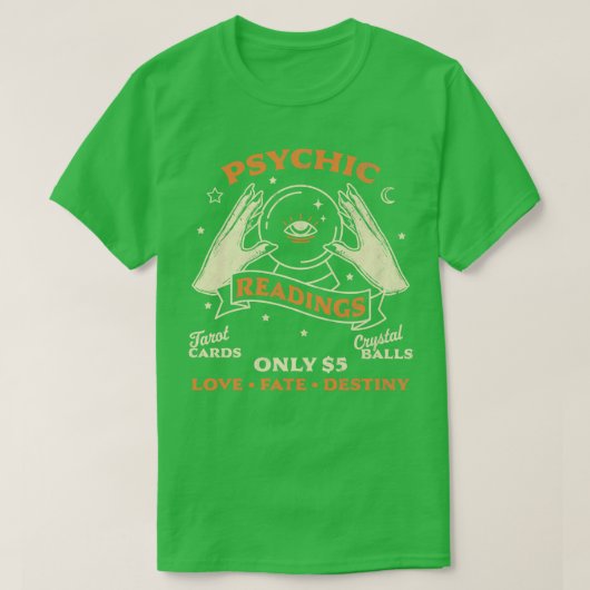 占い師の心理リーディングタロット水晶玉 Tシャツ (デザイン正面)