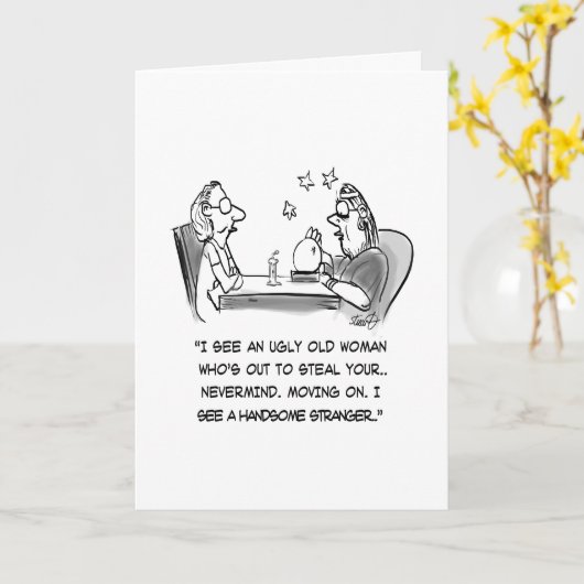 占い師の漫画 カード (黄色い花)