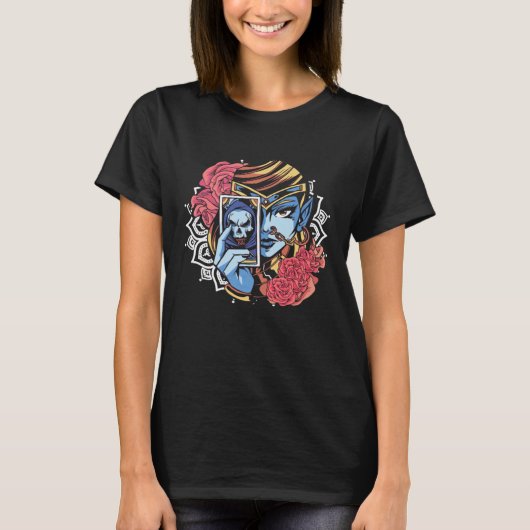 占い師クリスタルボール透視タロット車 Tシャツ (正面)