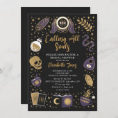 占い師ゴシックウィッチーブライダルシャワー 招待状 (正面/裏面)
