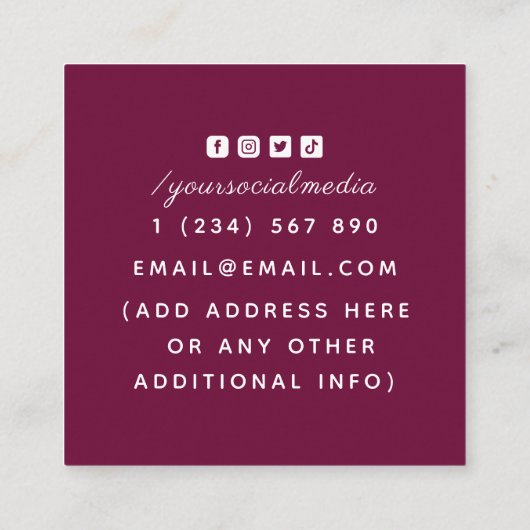 占い師サイキック密教すべての目 スクエア名刺 (裏面)