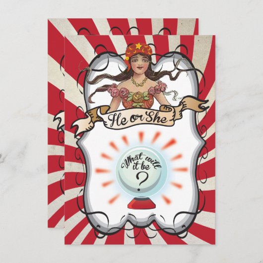 占い師ジプシージェンダーがパーティー招待状を明かす 招待状 (正面/裏面)