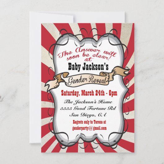 占い師ジプシージェンダーがパーティー招待状を明かす 招待状 (裏面)