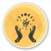 占い師ハンドムーンハロウィン シール (正面)