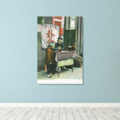 占い師中国のの机での見解 キャンバスプリント (インサイチュ (ウッドフロア))