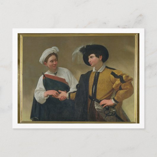 占い師（ラ・ブオナ・ベンチュラ）, c.1594 ポストカード (正面)