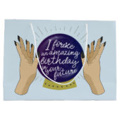 占い師、霊魂、クリスタル・ボールの誕生日 ラージペーパーバッグ (裏面)