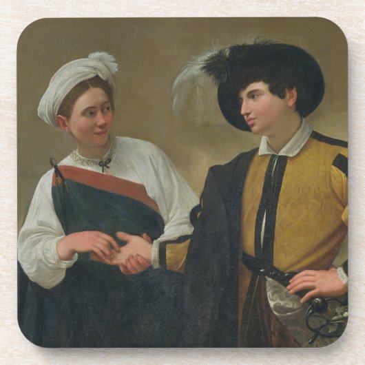 占い師(La Buonaベントゥーラ)、c.1594 コースター (正面)