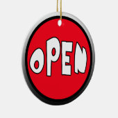 占められるまたはリバーシブルのドア・ハンガーを開けて下さい セラミックオーナメント (右)