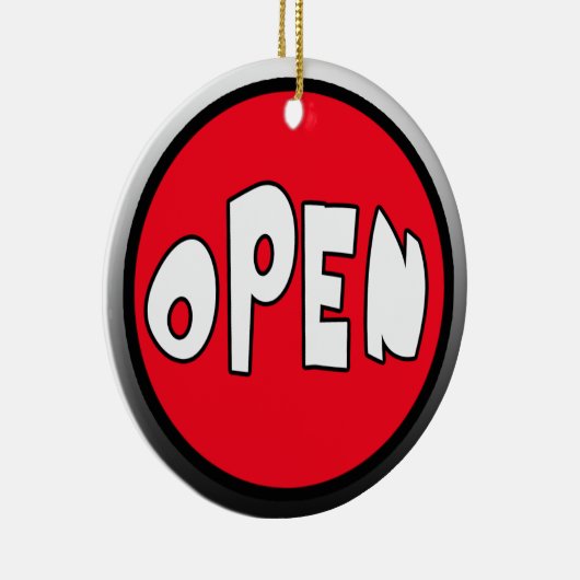 占められるまたはリバーシブルのドア・ハンガーを開けて下さい セラミックオーナメント (右)