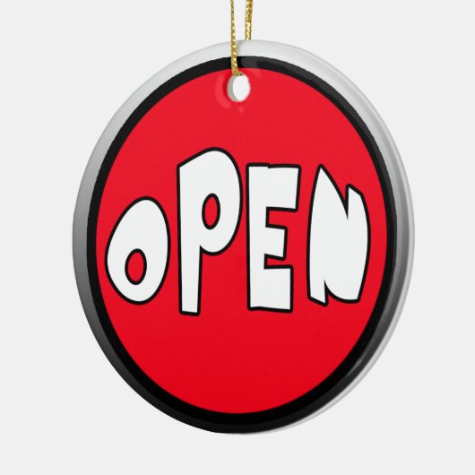 占められるまたはリバーシブルのドア・ハンガーを開けて下さい セラミックオーナメント (左)