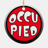 占められるまたはリバーシブルのドア・ハンガーを開けて下さい セラミックオーナメント (裏面)