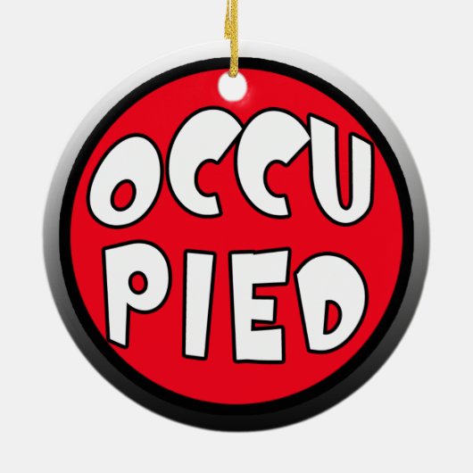 占められるまたはリバーシブルのドア・ハンガーを開けて下さい セラミックオーナメント (裏面)