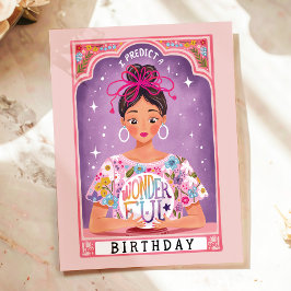 占カラフル師タロット図解入りの、写真付きの誕生日 ポストカード