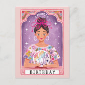 占カラフル師タロット図解入りの、写真付きの誕生日 ポストカード (正面)