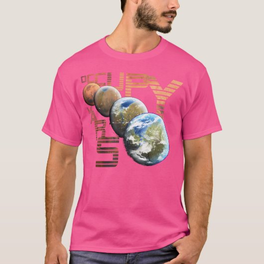 占拠火星テラフォーム宇宙天文学エイリアン生活 Tシャツ (正面)