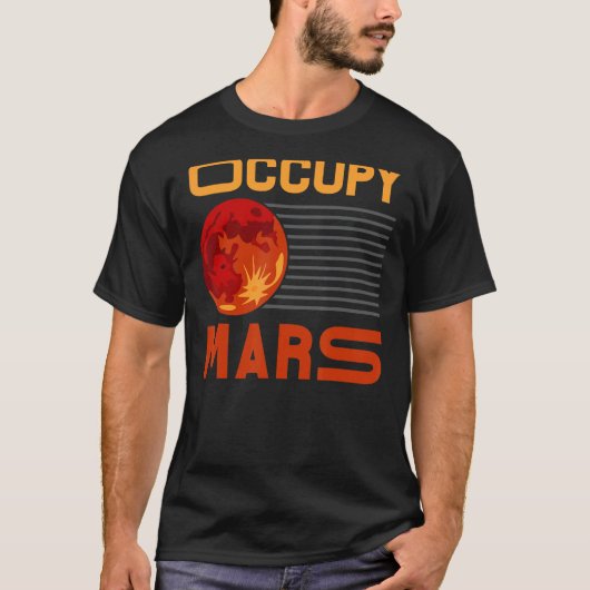 占拠火星天文観測星惑星 Tシャツ (正面)