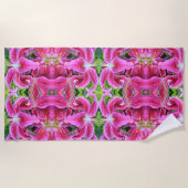 占星家の東洋ユリ、大きいパターン ビーチタオル (正面)