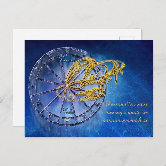 占星術がん占星術のメッセージのパーソナライズ 案内ポストカード (正面/裏面)