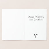 占星術のな印の牡羊座の銀の装飾のカスタムの文字 箔カード (内部)