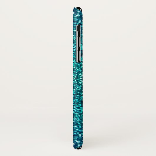 占星術のティール（緑がかった色）のグリッターの金ゴールドの(占星術の)十二宮図の印の《星座》乙女座の Case-Mate iPhoneケース (裏面/左)