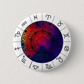 占星術のホイール - 十二星座 缶バッジ (正面)