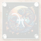 占星術の占星術サインピセス〔占星術の〕十二宮図 ガラスコースター (裏面)