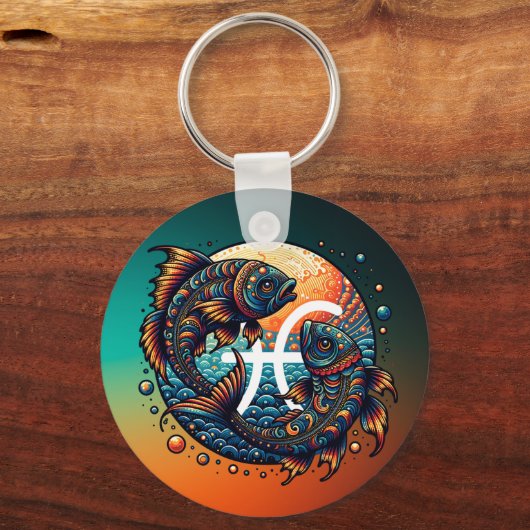 占星術の占星術サインピセス〔占星術の〕十二宮図 キーホルダー (裏面)