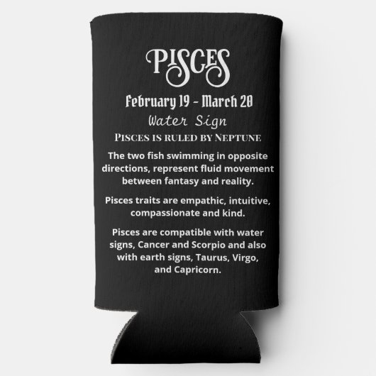 占星術の占星術サインピセス〔占星術の〕十二宮図 スリム缶クーラー (裏面)