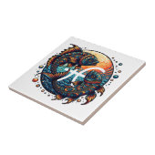 占星術の占星術サインピセス〔占星術の〕十二宮図 タイル (側面)