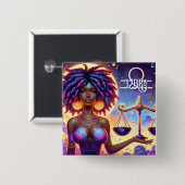 占星術の占星術サインリブラ〔占星術の〕十二宮図 缶バッジ (正面&裏面)