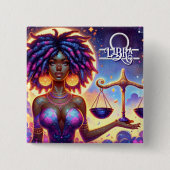 占星術の占星術サインリブラ〔占星術の〕十二宮図 缶バッジ (正面)