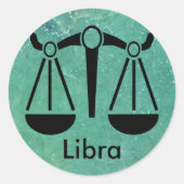占星術の印の天秤座の占星術のスケールの記号Sticke ラウンドシール (正面)