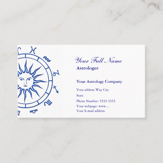 占星術の名刺のテンプレート 名刺 (正面)